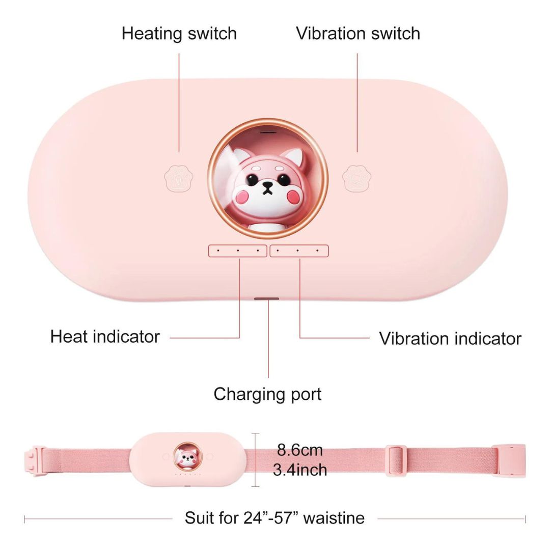 Kitty Period Cramp Heating Belt 3 Massage Modes 1 year Warranty