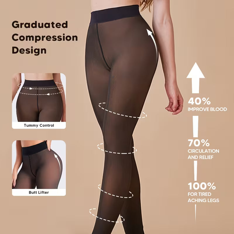 UPYOGAA™ FUR-LINED SHEER TRANSLUCENT SINGLE LEGGINGS