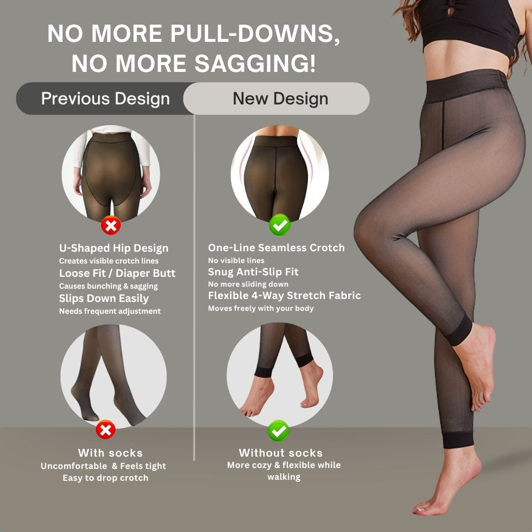 Upyogaa Fur Lined Sheer Translucent Stockings | Upgraded