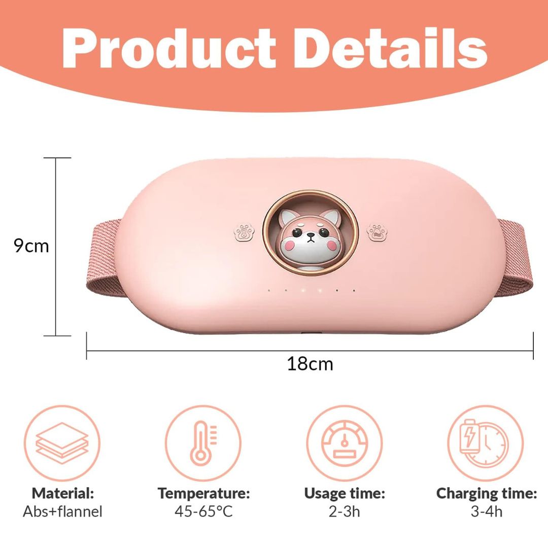 Kitty Period Cramp Heating Belt 3 Massage Modes 1 year Warranty