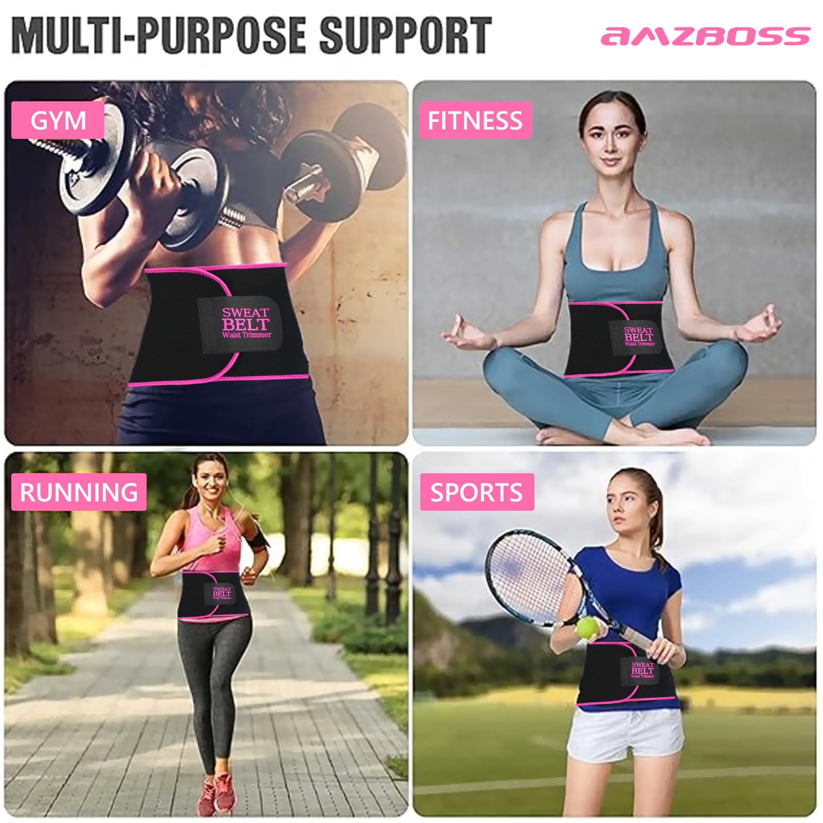 UPYOGAA Sweat Slim Belt for Men & Women | Neoprene Tummy Trimmer Belt for Fat Loss, Stomach Shaping & Workout Support | Adjustable Waist Trainer Sauna Belt for Gym, Yoga & Daily Use