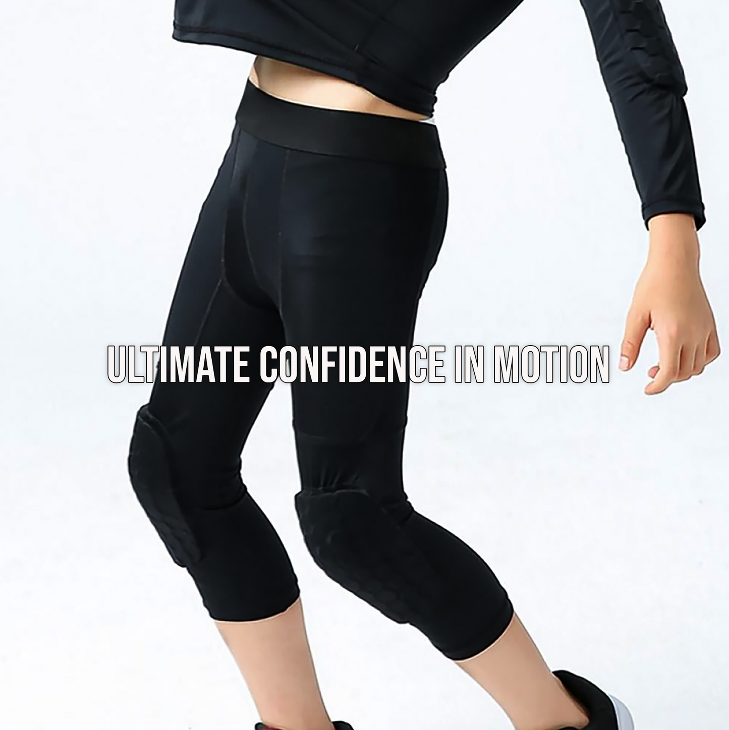 Upyoga Yoga Pants with Knee Pads | 3/4 Compression Leggings Capri Tights