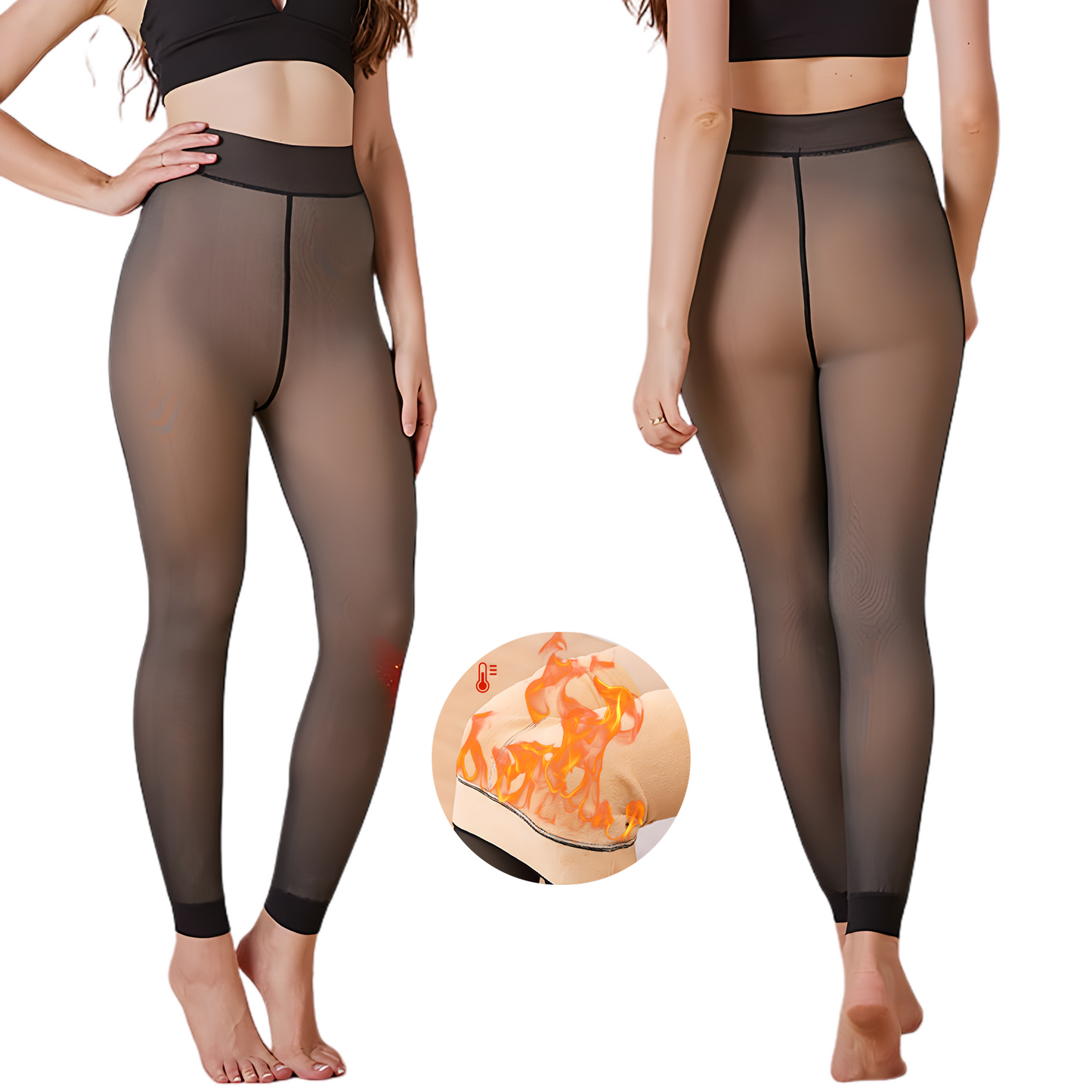 Upyogaa Fur Lined Sheer Translucent Stockings | Upgraded