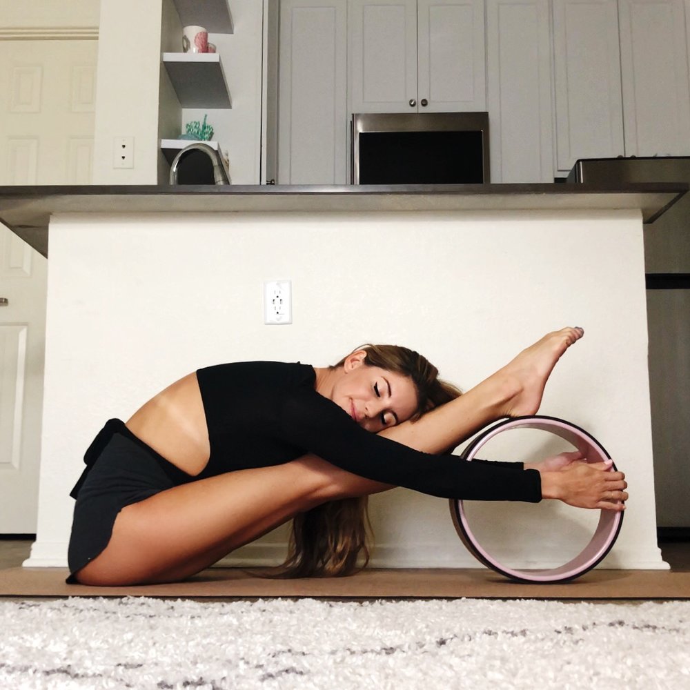 exercise with cork wheel-upyoga