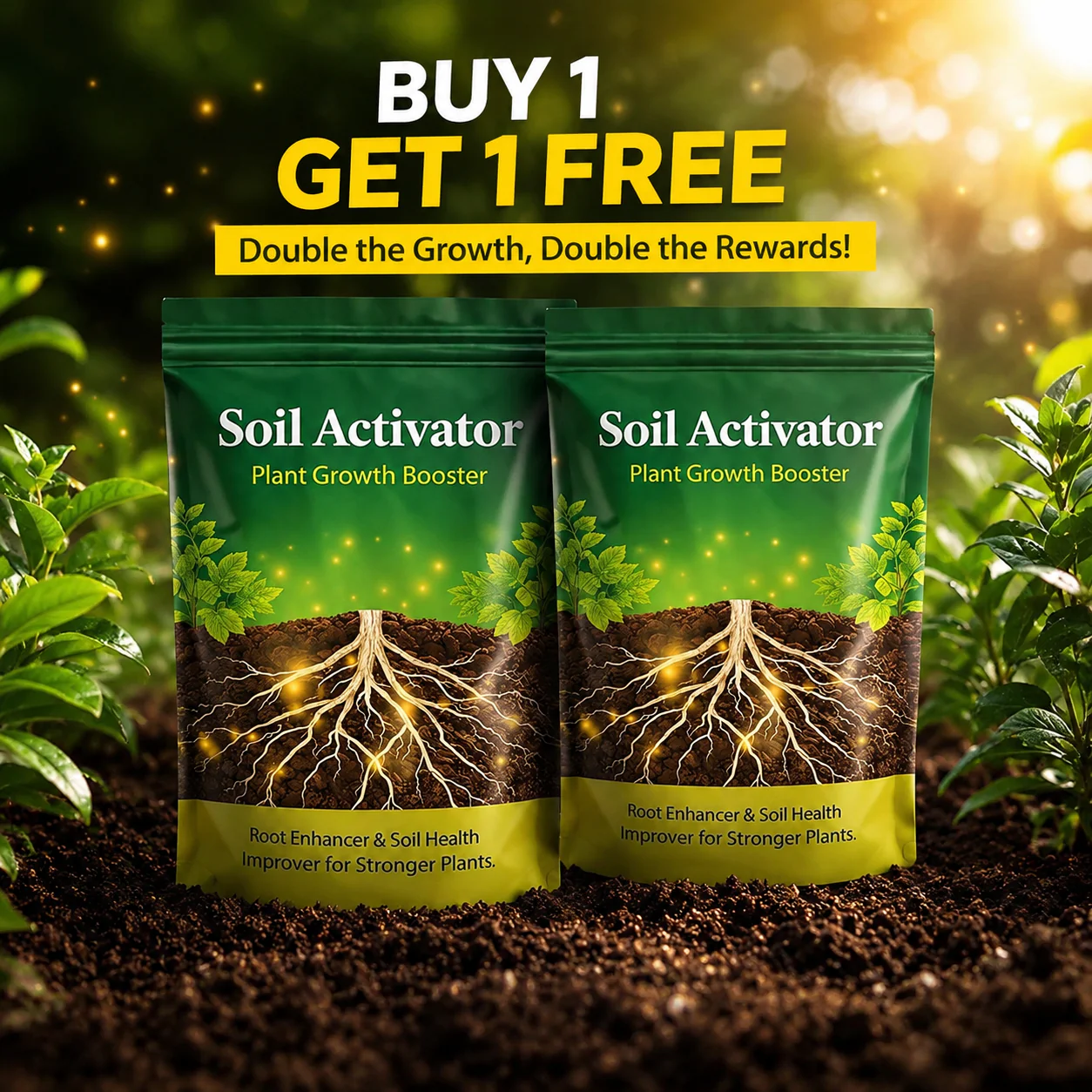 Soil Activator: Plants' Best Friend - Rejuvenate Your Plants ( BUY 1 GET 1 FREE )+ PLANT GROWTH BOOST LIQUID