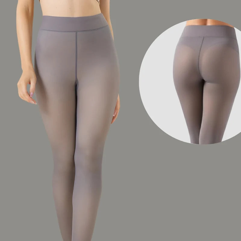 UPYOGAA™ FUR-LINED SHEER TRANSLUCENT SINGLE LEGGINGS