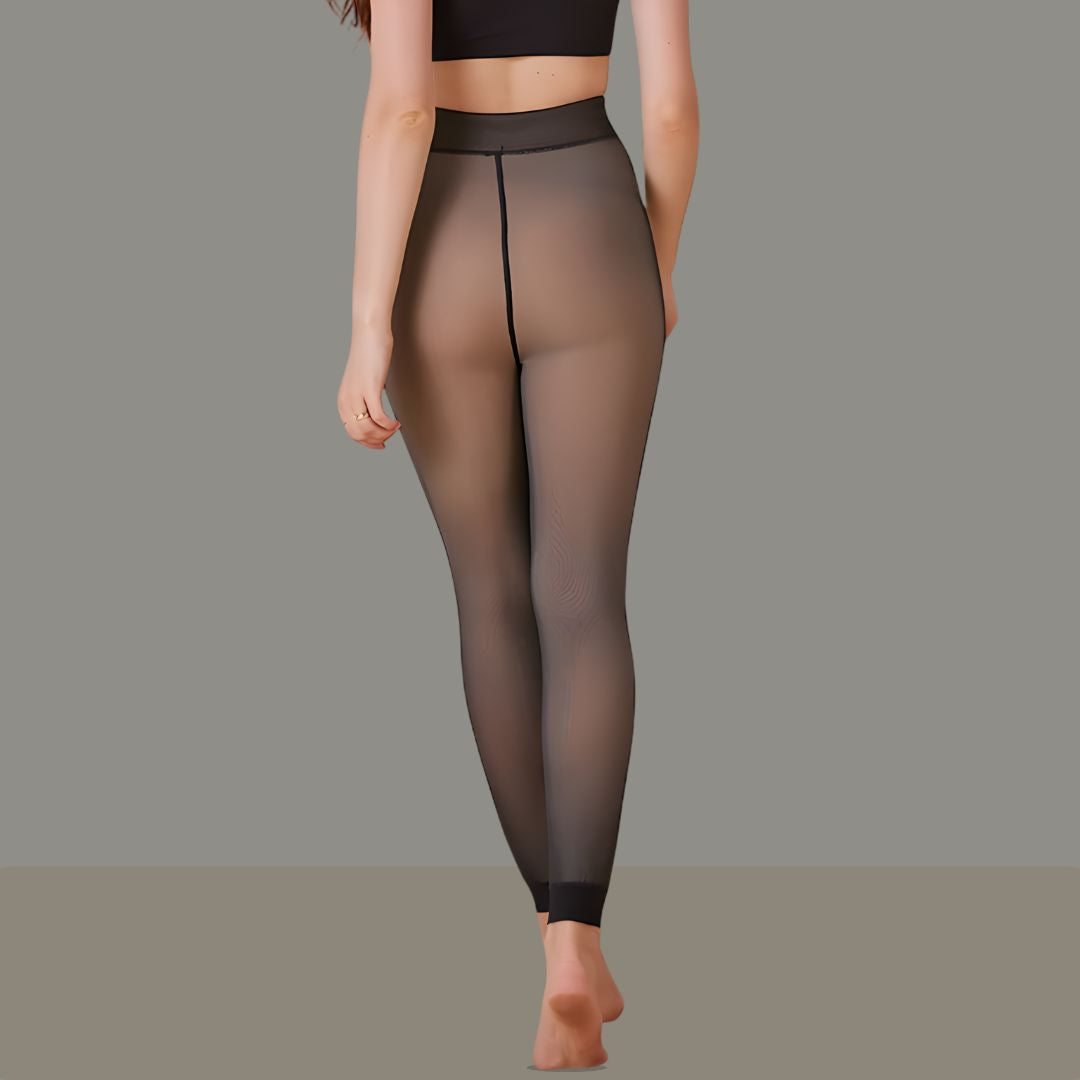 UPYOGAA™ FUR-LINED SHEER TRANSLUCENT SINGLE LEGGINGS